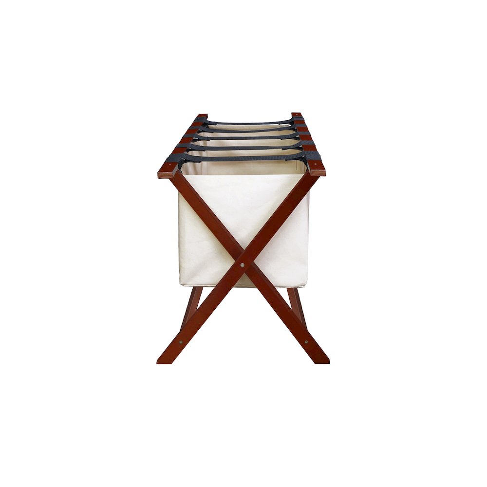 Heavy Duty 34" Extra Wide Luggage Rack with Zippered Laundry Bag- Walnut. Picture 13