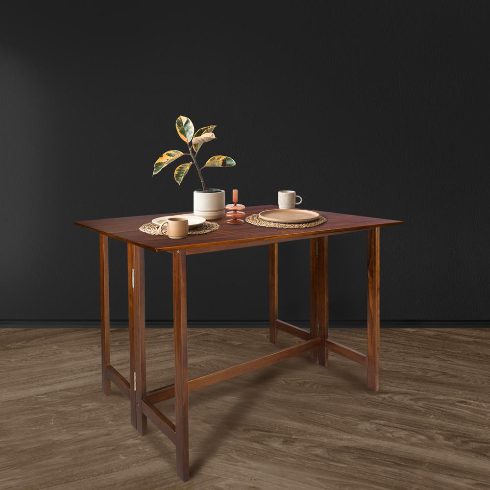 Solid Wood Folding Console to Dining Convertible Table. Picture 11