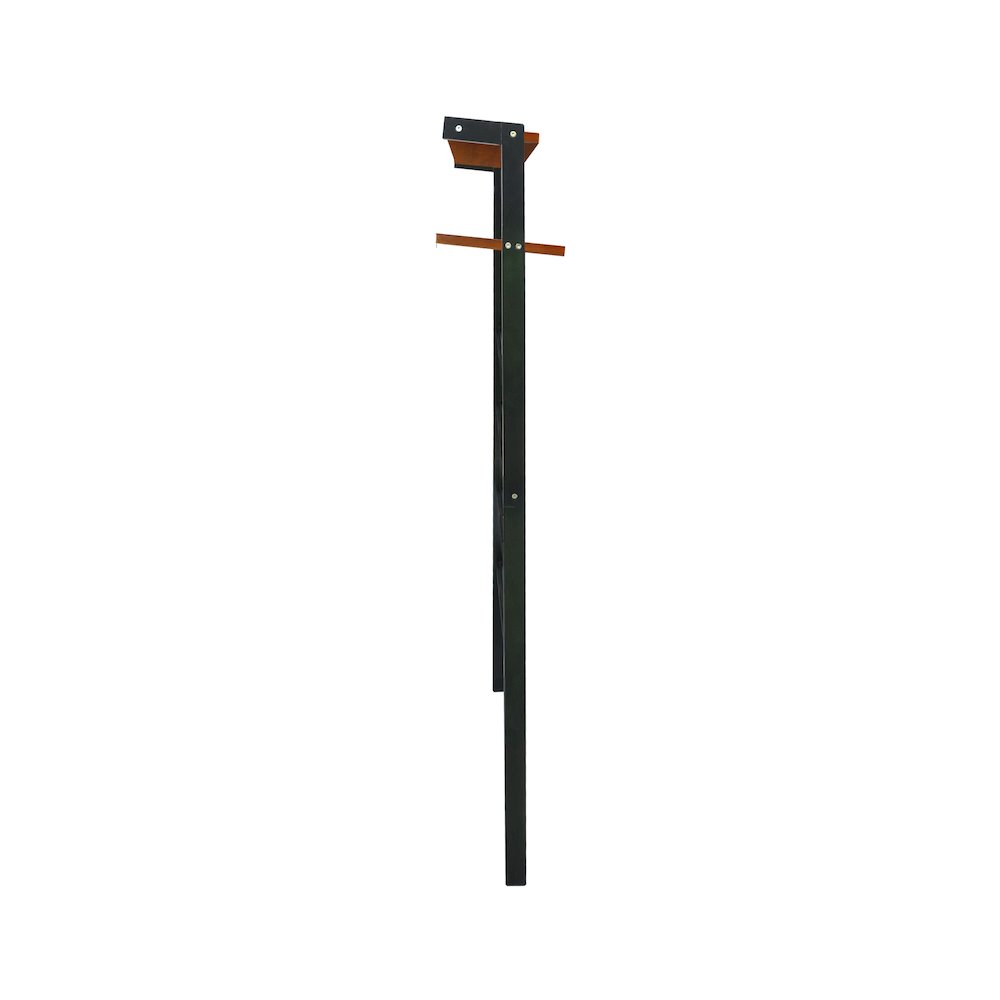 Solid Wood 6-Tier Blanket Ladder with Two Storage Shelves - Black/Sweet Oak. Picture 2