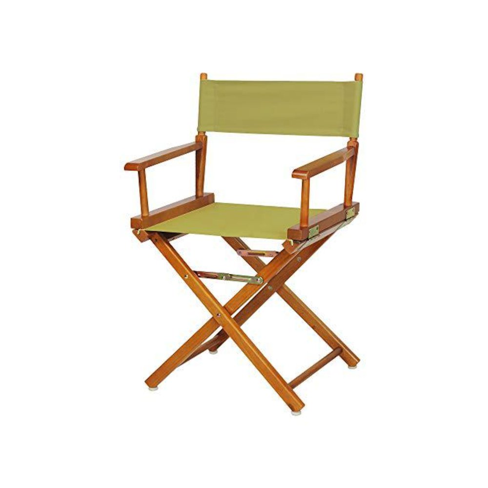 18" Director's Chair Honey Oak Frame-Olive Canvas. Picture 1