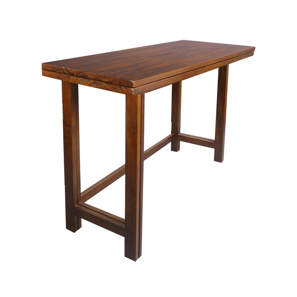 Solid Wood Folding Console to Dining Convertible Table. Picture 6