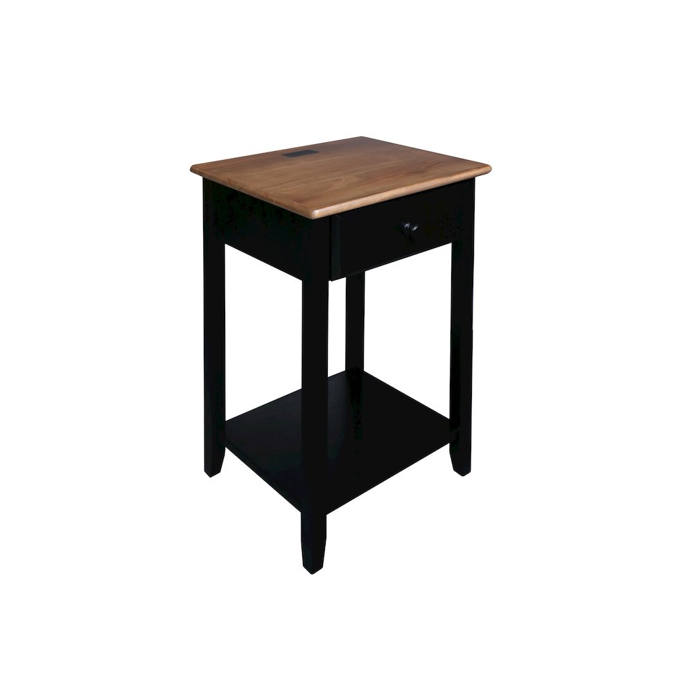 Night Owl Nightstand with USB Port - Walnut Black. Picture 6