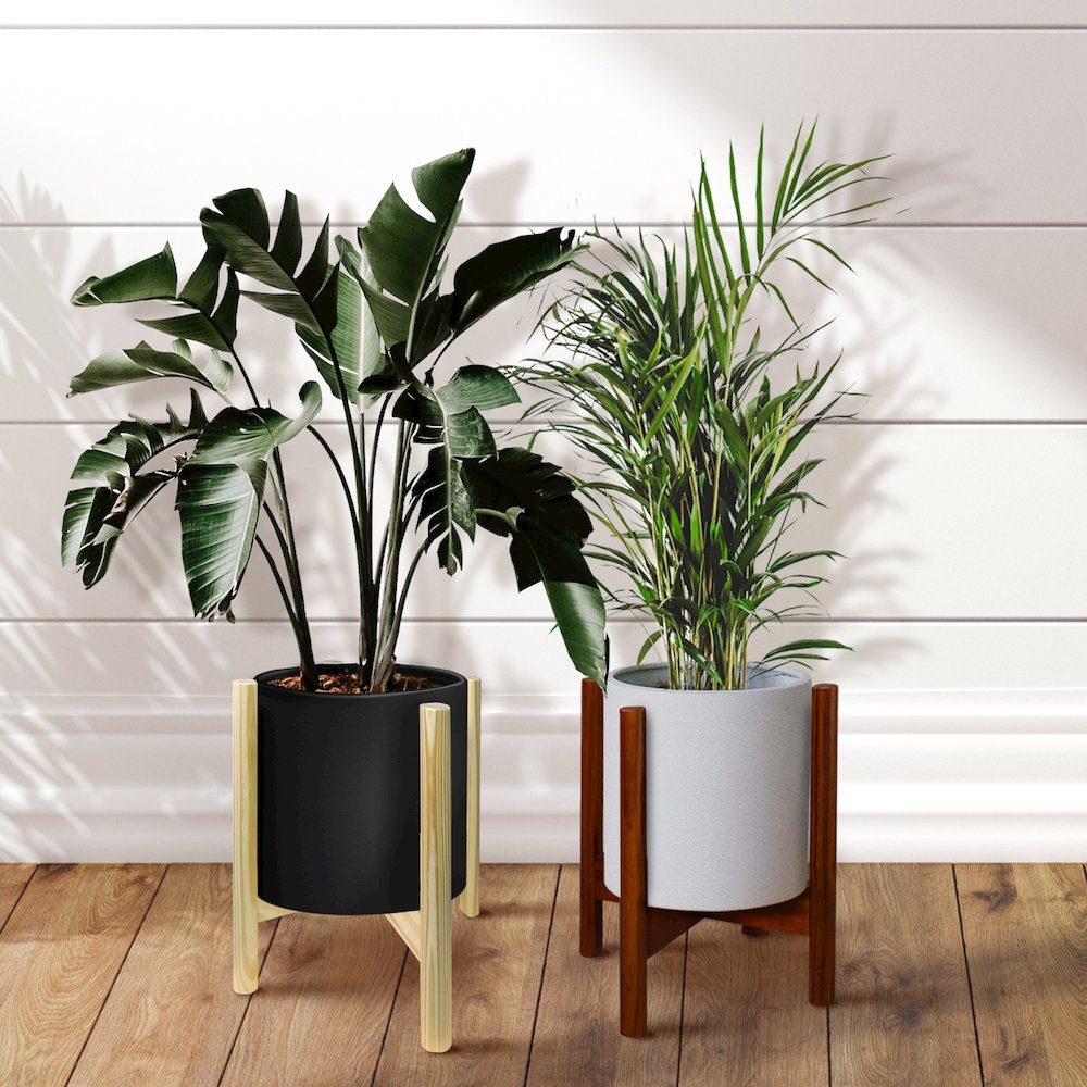 Mid-Century Modern Wood Plant Display Stand, Fit Up to 12". Picture 17