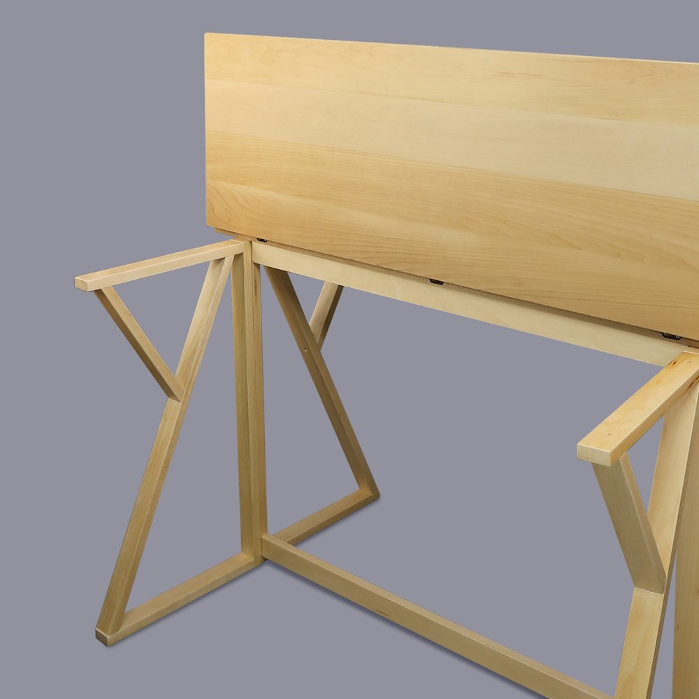 Aztecs Folding Console to Dining Convertible Table with Solid American Basswood. Picture 15