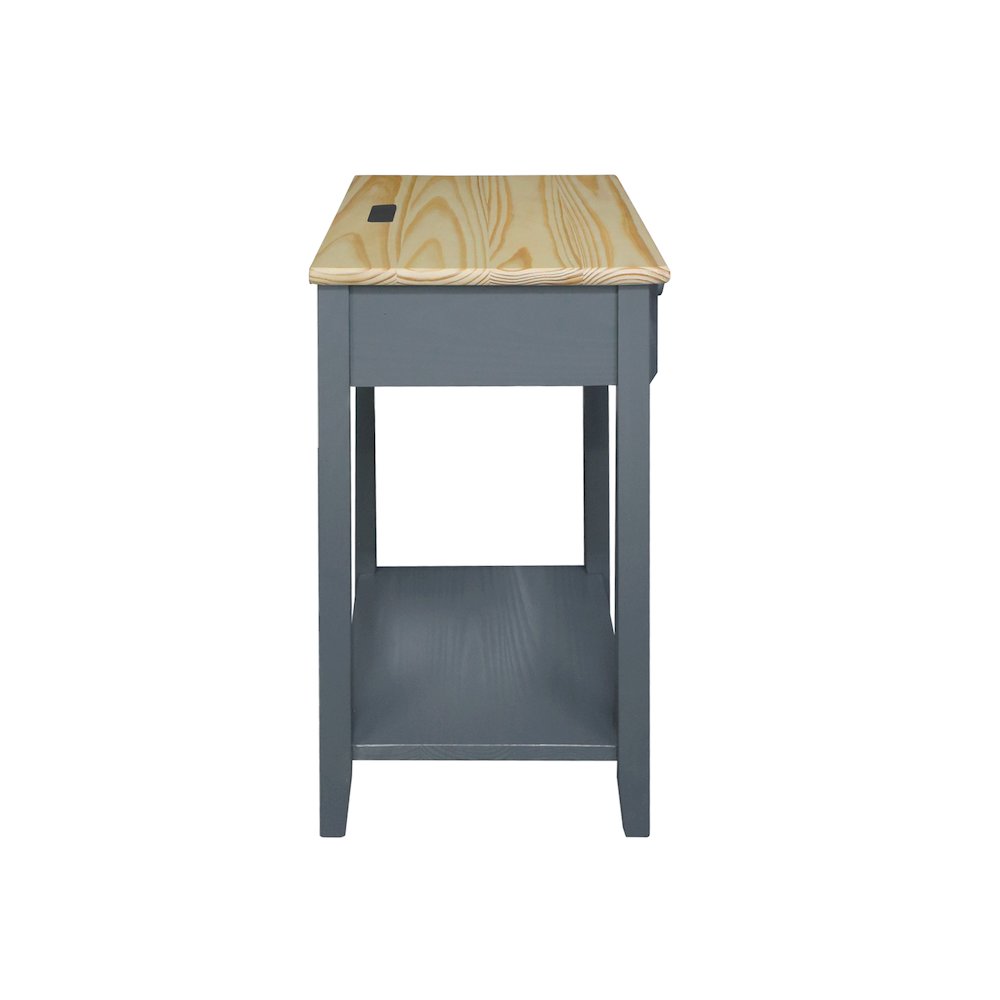 Night Owl Nightstand with USB Port - Natural Gray. Picture 2