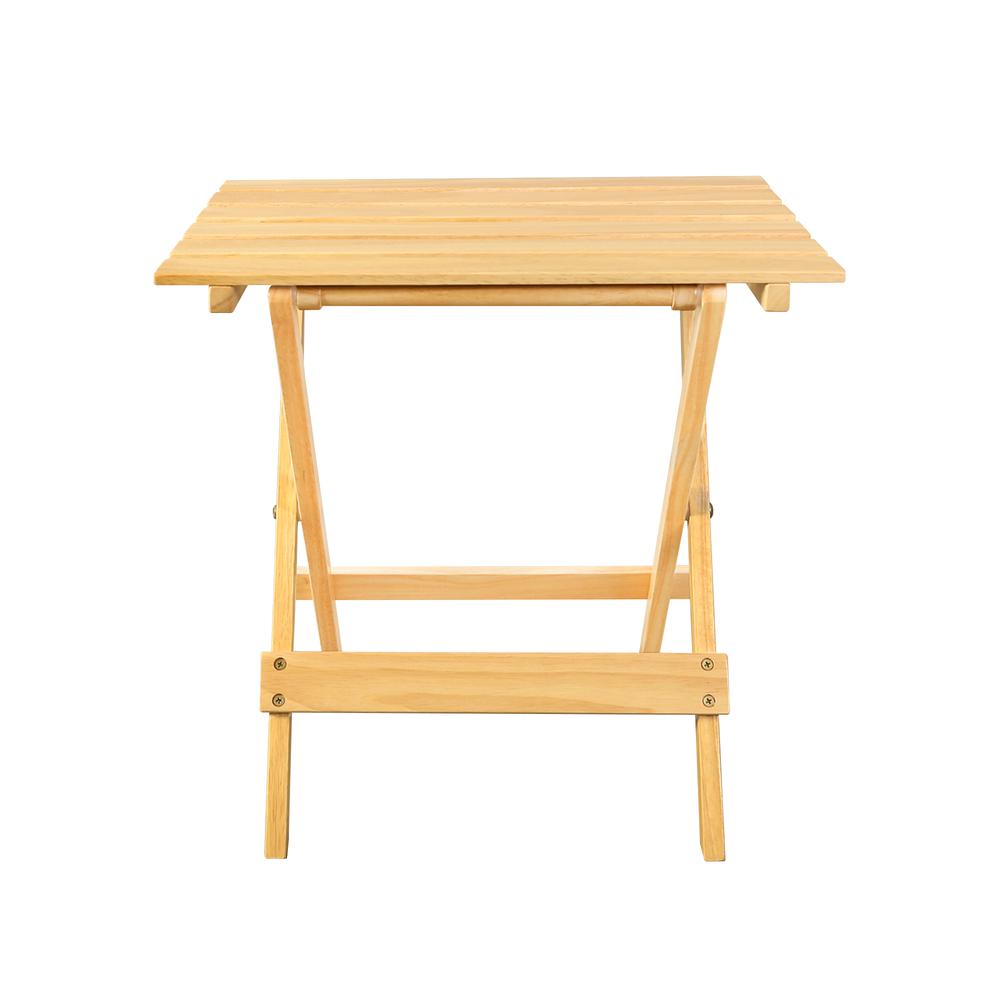 Portable Solid Wood Folding Side Table 2-Piece Set - Natural. Picture 17