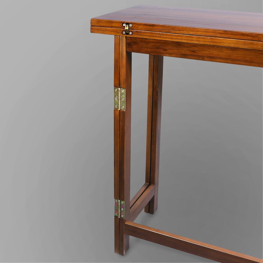 Solid Wood Folding Console to Dining Convertible Table. Picture 9
