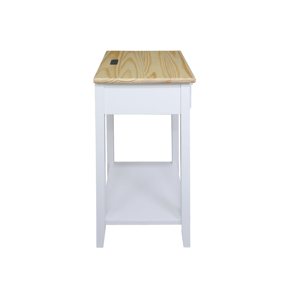 Night Owl Nightstand with USB Port - Natural White. Picture 2