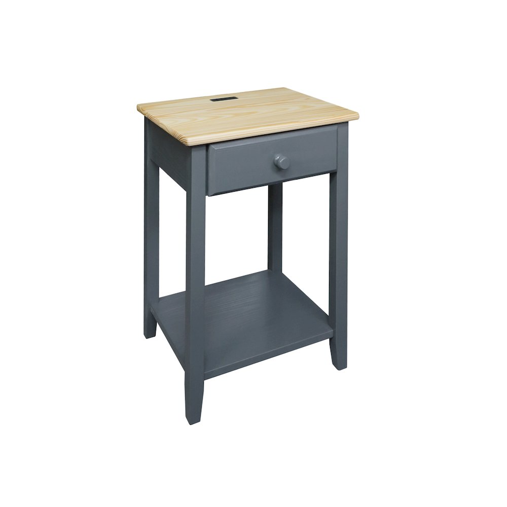 Night Owl Nightstand with USB Port - Natural Gray. Picture 5