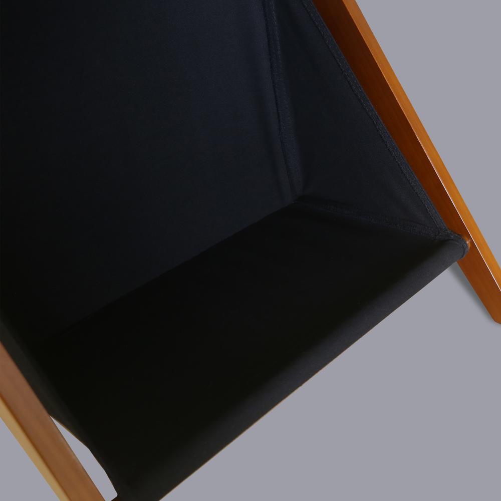 Casual Home Z-Shaped Sofa Side Table with Canvas Storage Basket - Chestnut. Picture 11