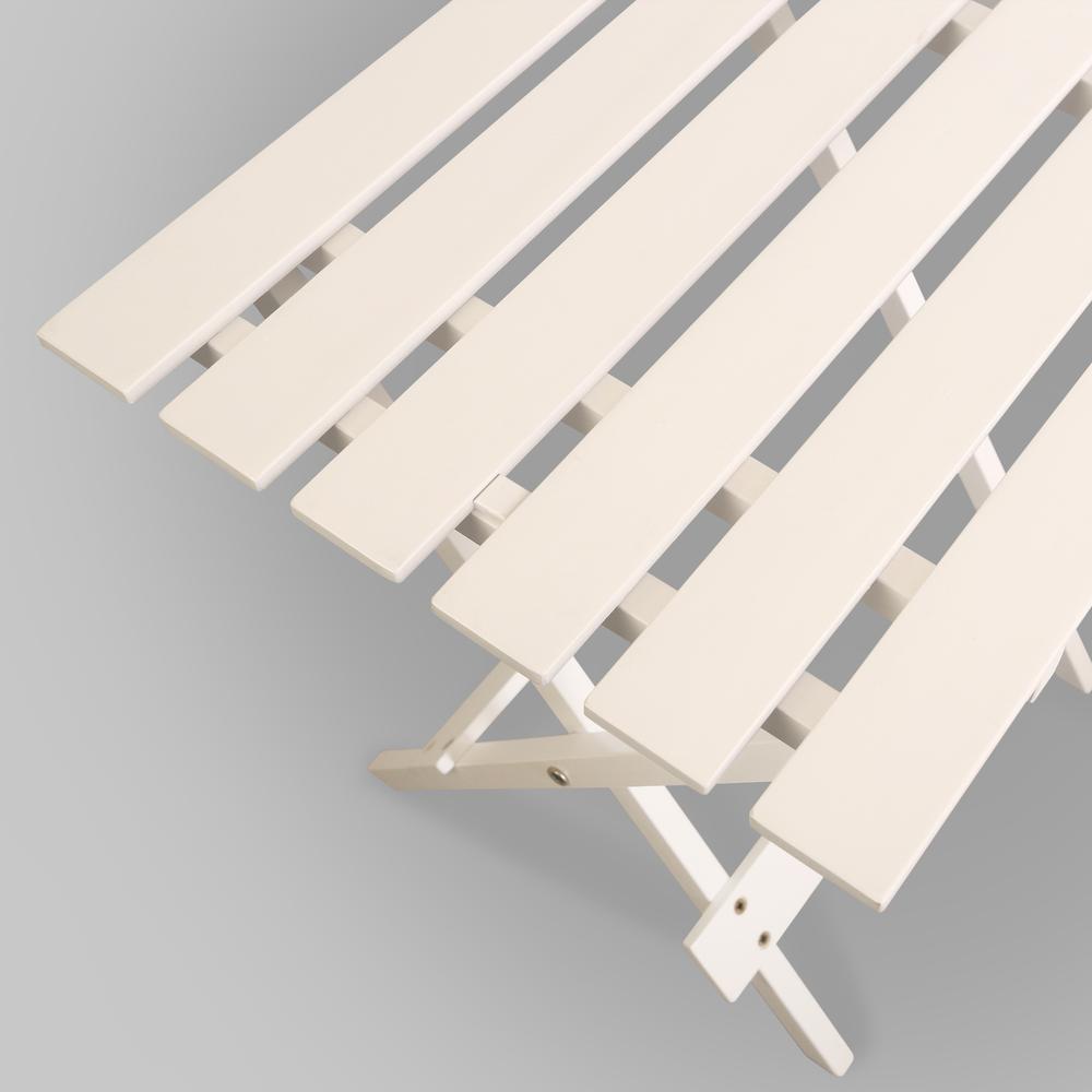 Portable Solid Wood Folding Side Table 2-Piece Set - White. Picture 2