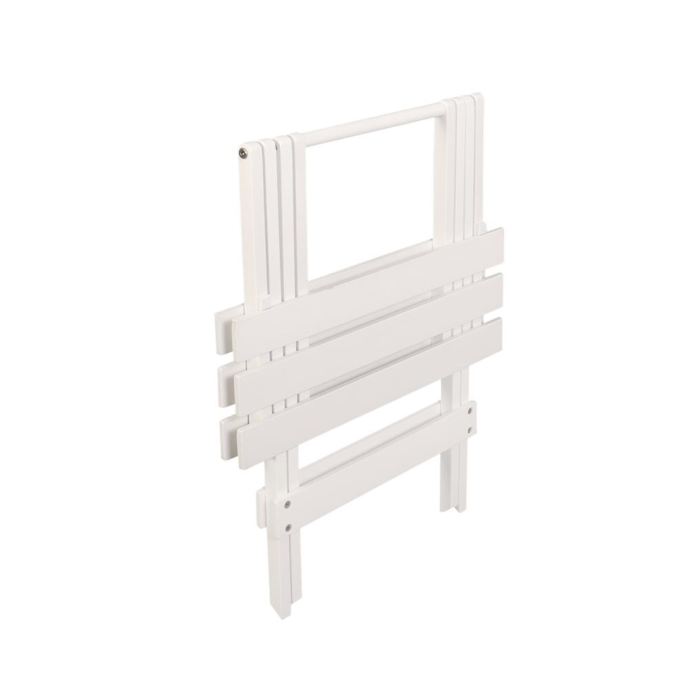 Portable Solid Wood Folding Side Table 2-Piece Set - White. Picture 9