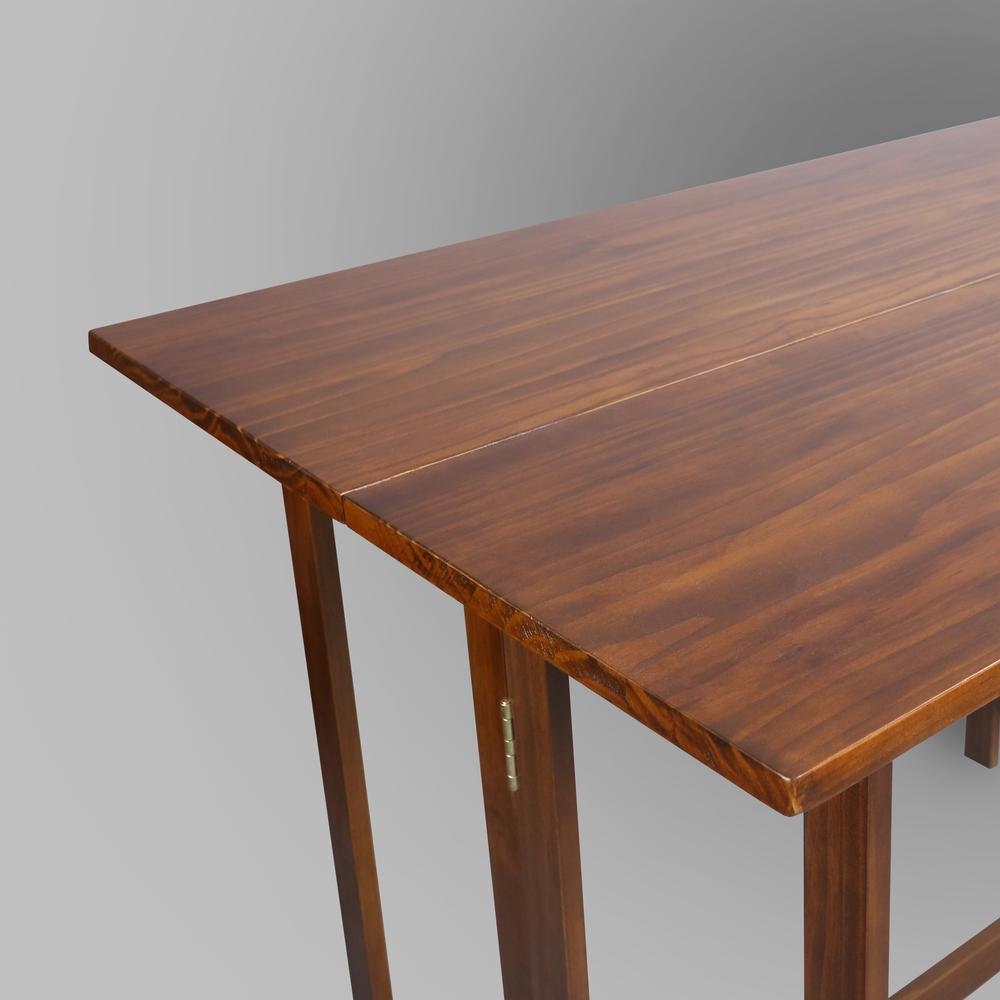 Solid Wood Folding Console to Dining Convertible Table. Picture 8