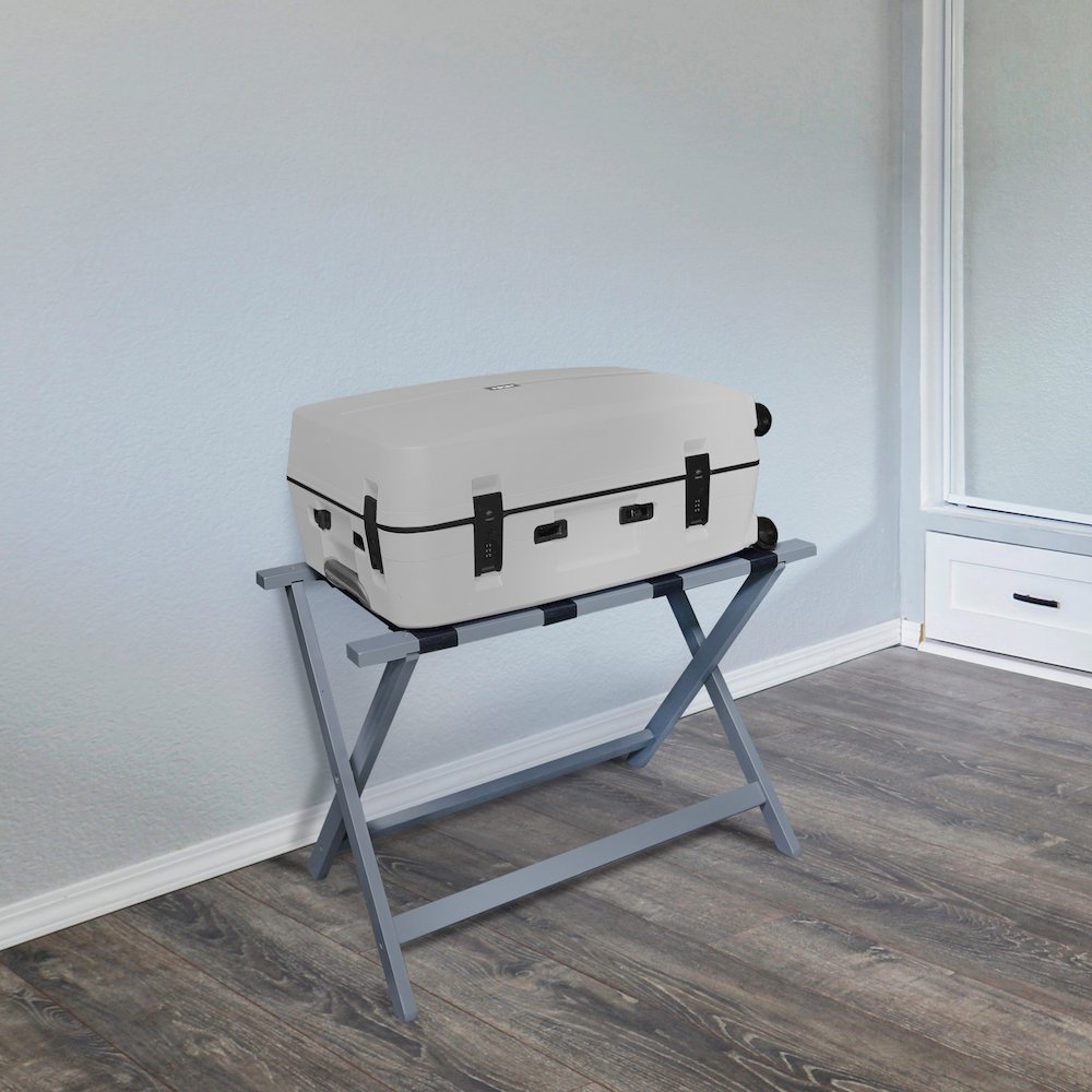 Heavy Duty 30" Extra Wide Luggage Rack, Slate Gray. Picture 11