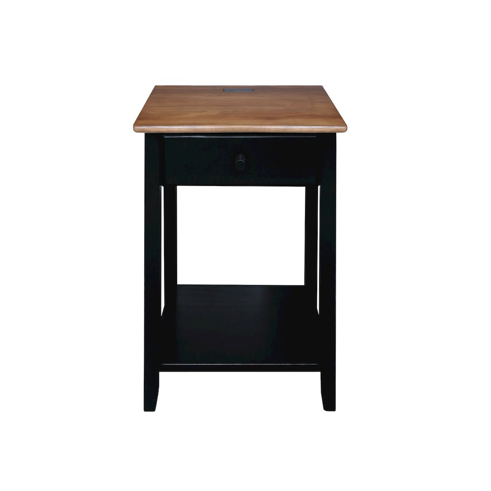 Night Owl Nightstand with USB Port - Walnut Black. Picture 2