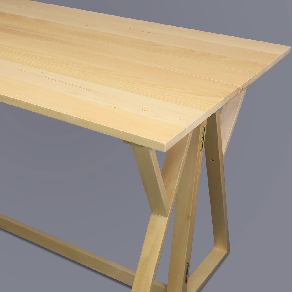 Aztecs Folding Console to Dining Convertible Table with Solid American Basswood. Picture 5