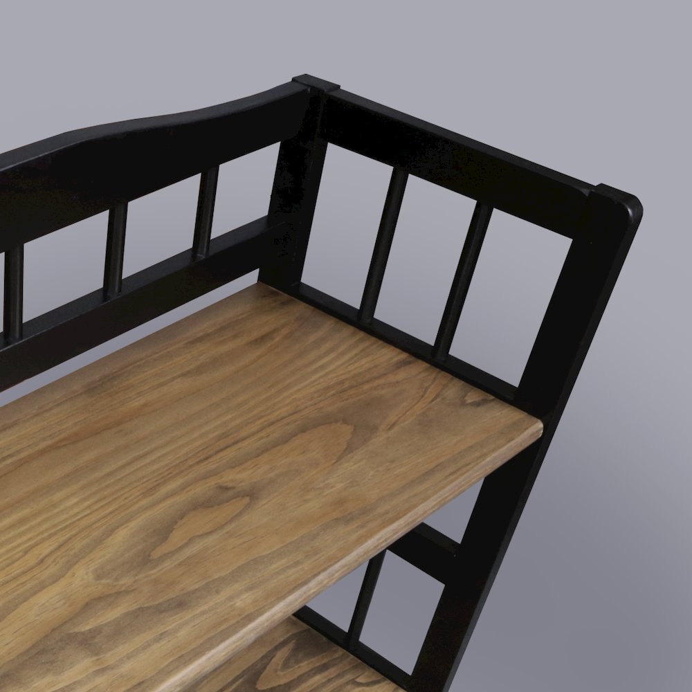 Solid Wood 2-Tier Small Bookshelf with Drawer. Picture 11