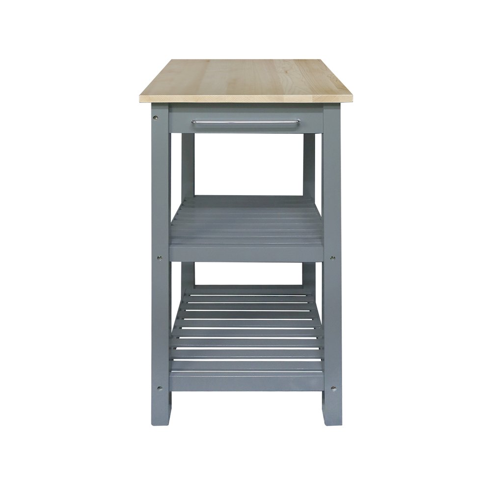 Sunrise Kitchen Island with Solid Wood Top - Slate Gray. Picture 2