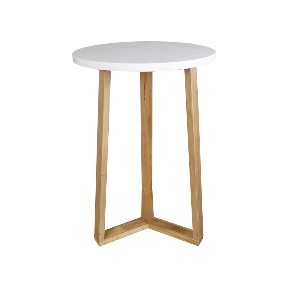 Aesthetic Tripod Round Side Table with Solid American Hardwood Legs, Natural. Picture 6