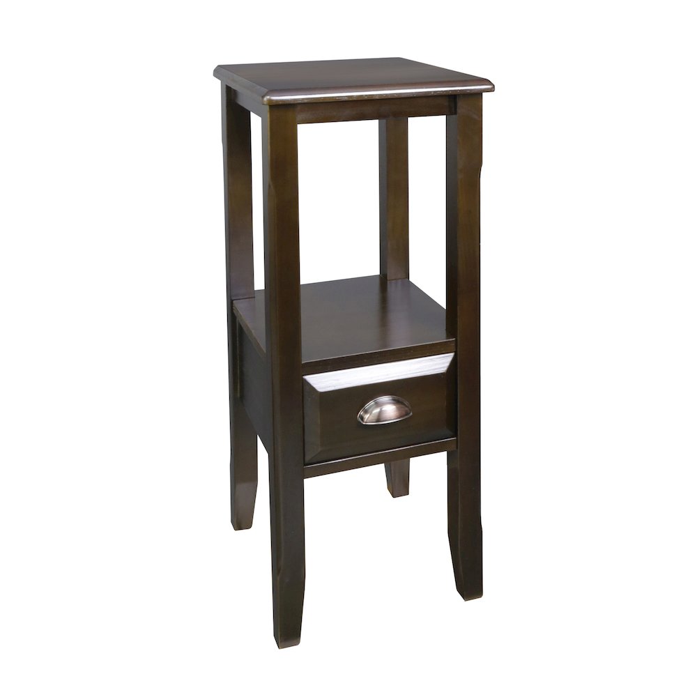 2-Tier Tall Side Table with Drawer - Java. Picture 6
