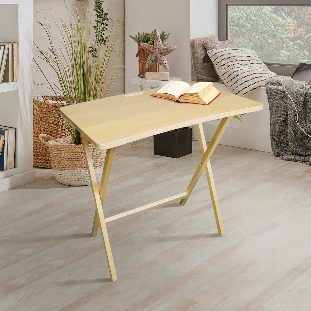 Arizona Folding Table with Solid Hardwood, Natural. Picture 6