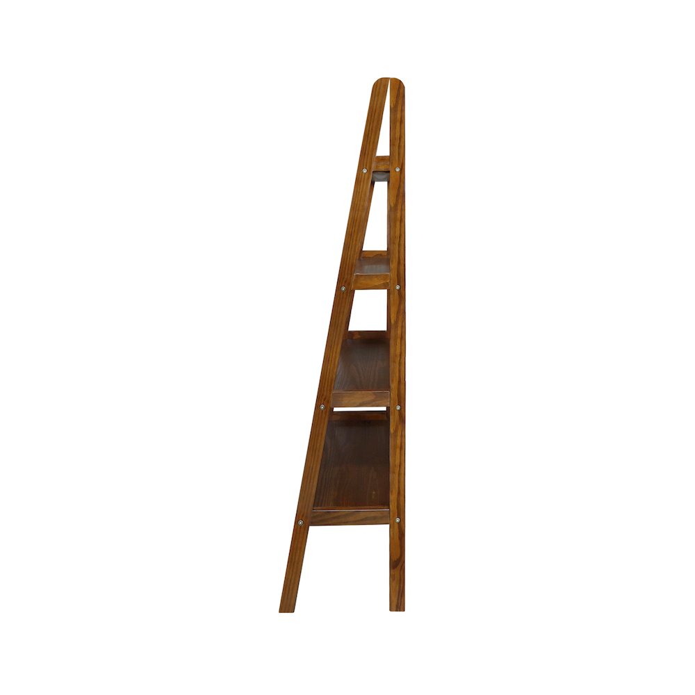4-Shelf Ladder Bookcase, Warm Brown. Picture 6