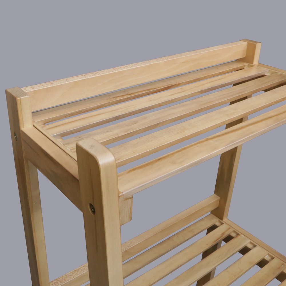 Woodhaven Slatted 3-Shelf Ladder Bookcase with Solid American Gum. Picture 4