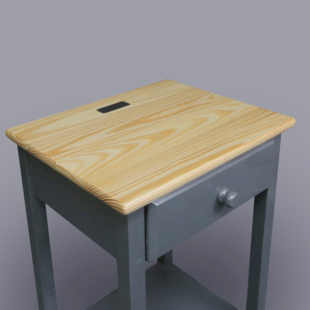 Night Owl Nightstand with USB Port - Natural Gray. Picture 11