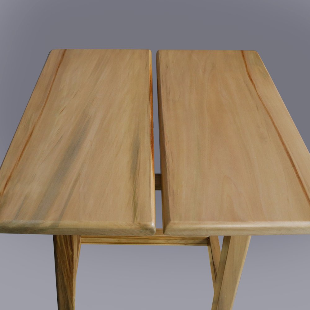100% American Hardwood Rectangle Stool with Split Top. Picture 10