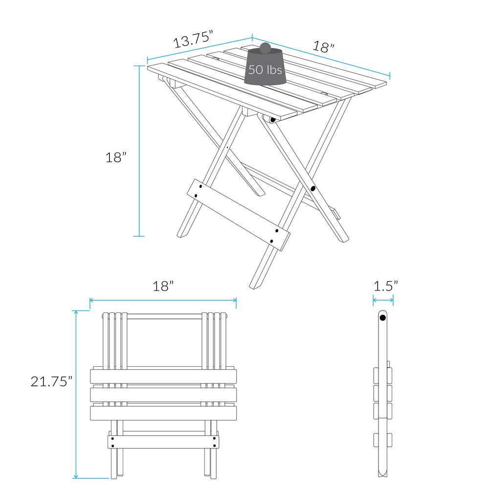 Portable Solid Wood Folding Side Table 2-Piece Set - White. Picture 16