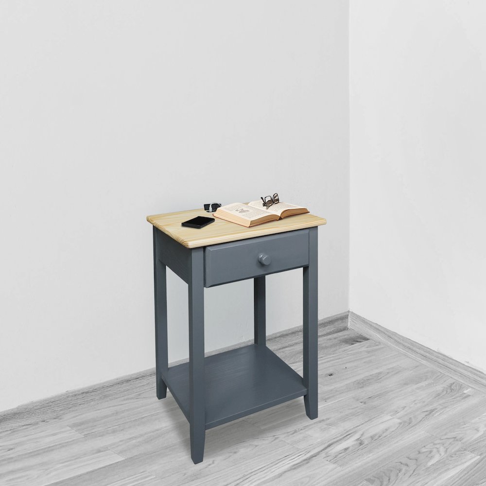 Night Owl Nightstand with USB Port - Natural Gray. Picture 8