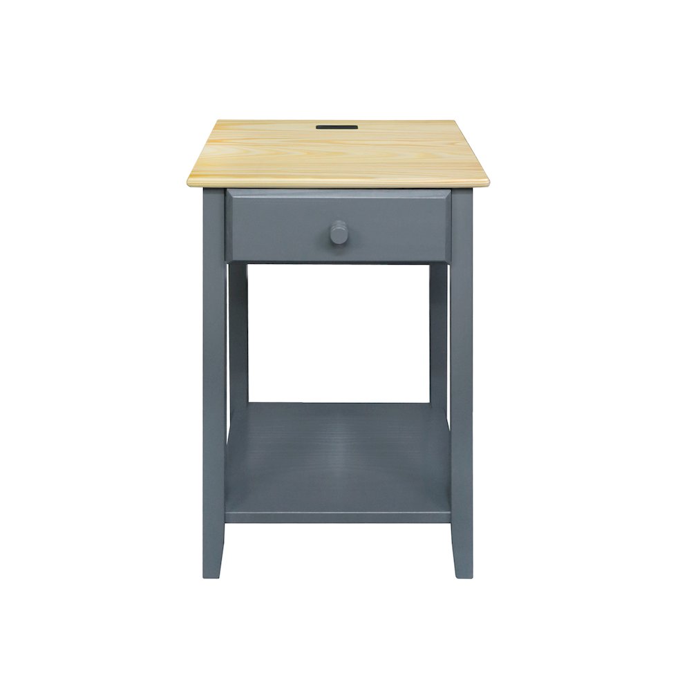 Night Owl Nightstand with USB Port - Natural Gray. Picture 1