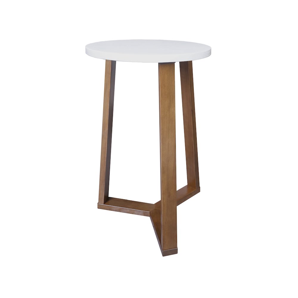 Aesthetic Tripod Round Side Table with Solid American Hardwood Legs, Walnut. Picture 2