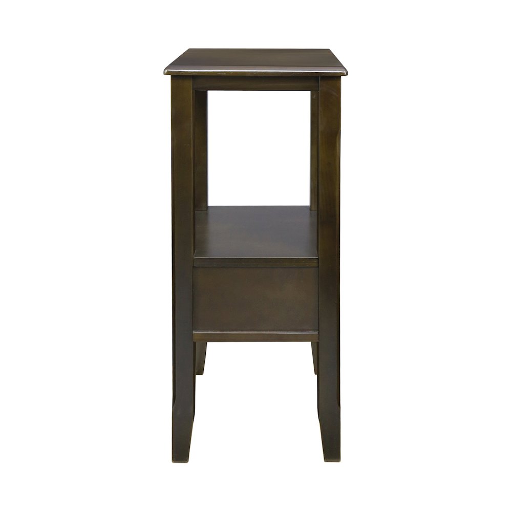 2-Tier Tall Side Table with Drawer - Java. Picture 1