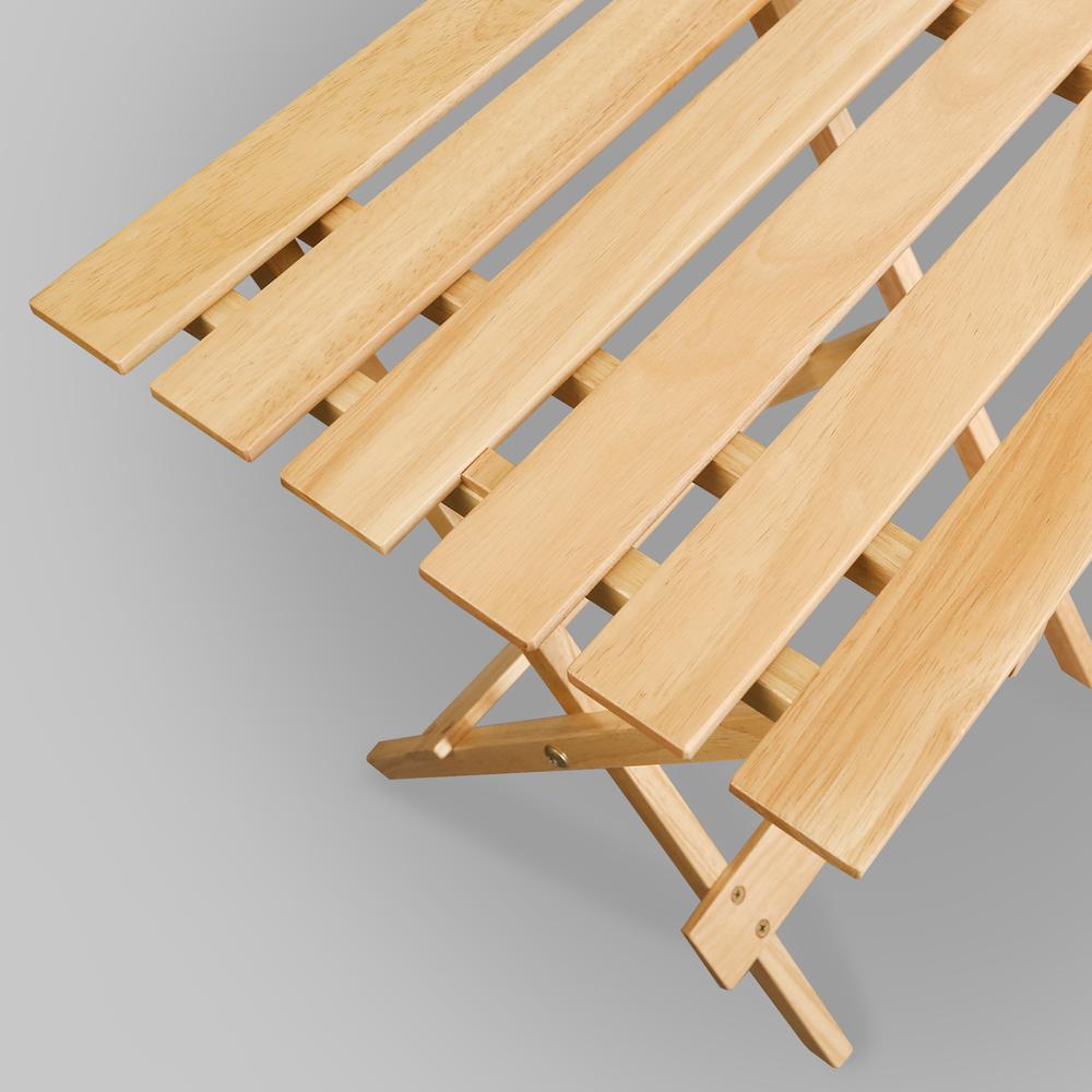 Portable Solid Wood Folding Side Table 2-Piece Set - Natural. Picture 7