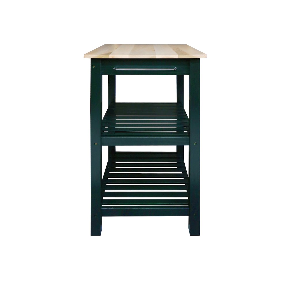 Sunrise Kitchen Island with Solid Wood Top, Hunter Green. Picture 3
