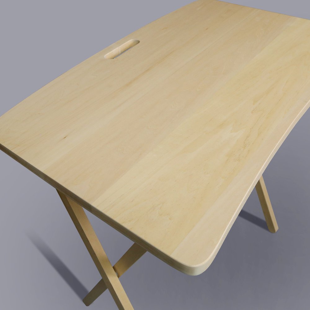 Arizona Folding Table with Solid Hardwood, Natural. Picture 3