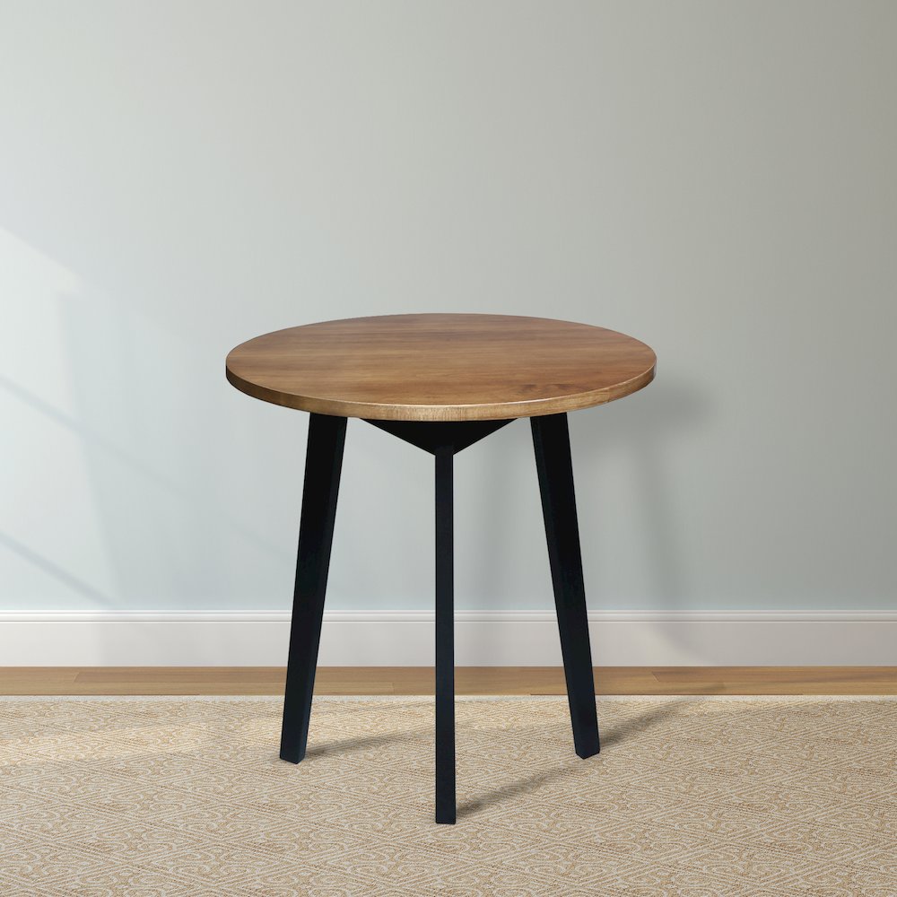 Three-Legged Round Side Modern Table with Solid American Hardwood Top. Picture 11