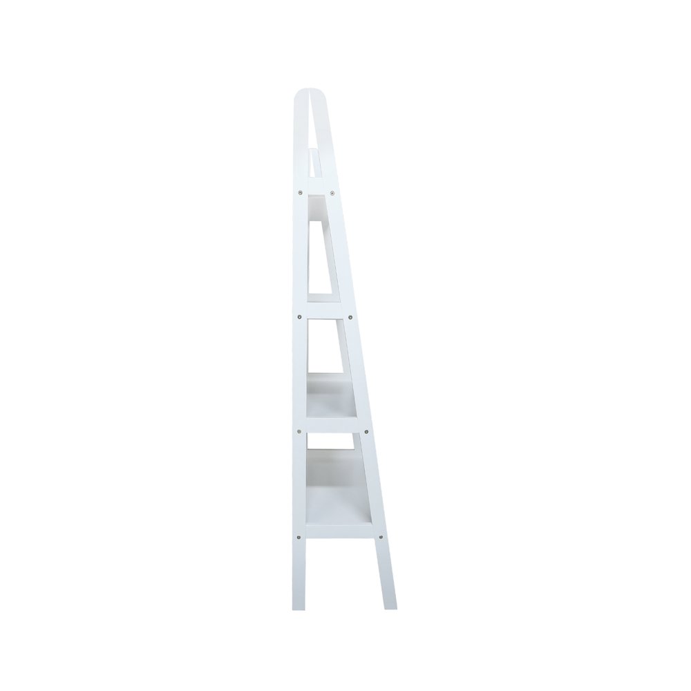 4-Shelf Ladder Bookcase, White. Picture 2