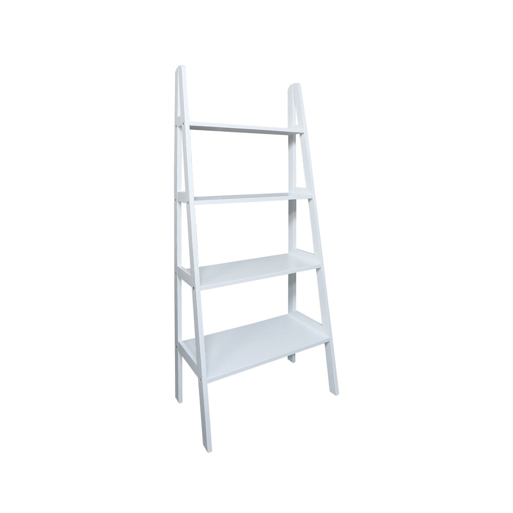 4-Shelf Ladder Bookcase, White. Picture 8