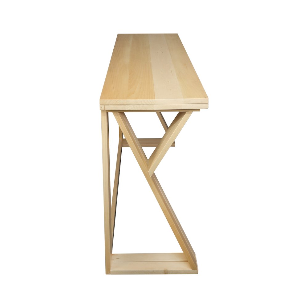 Aztecs Folding Console to Dining Convertible Table with Solid American Basswood. Picture 7