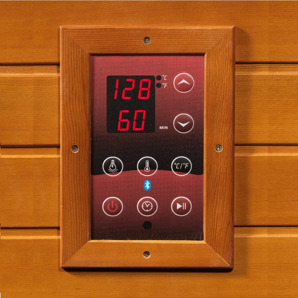 Heming 2-person Corner Low EMF (Under 8MG) FAR Infrared Sauna (Canadian Hemlock). Picture 5
