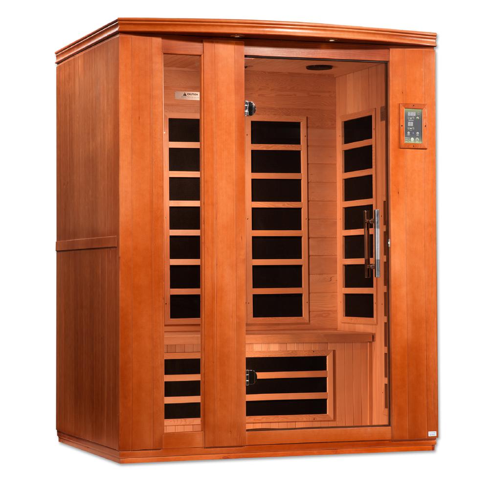 Lugano 3-person Ultra Low EMF (Under 3MG) FAR Infrared Sauna (Canadian Hemlock). Picture 2