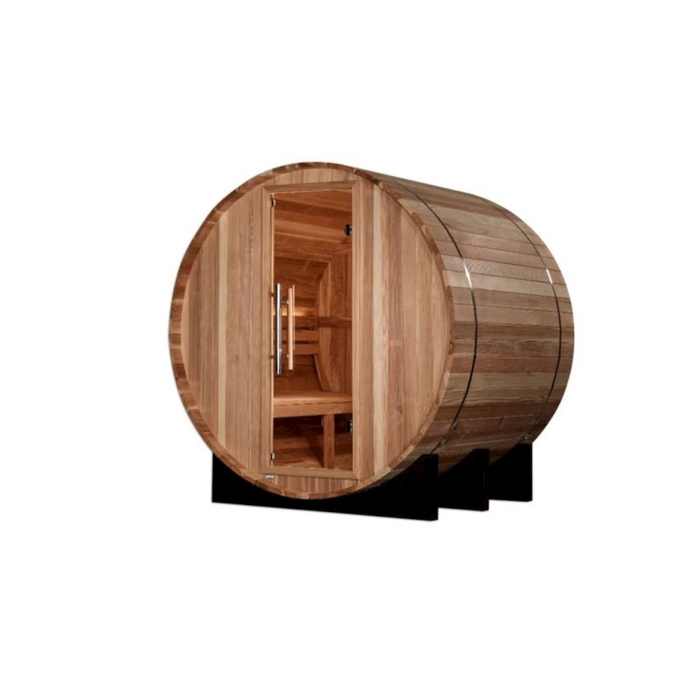"Arosa" 4 Person Barrel Traditional Sauna -  Pacific Cedar. Picture 1