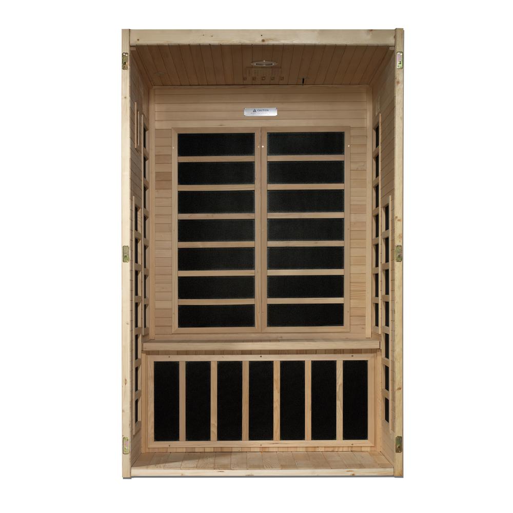 Santiago 2-person Low EMF (Under 8MG) FAR Infrared Sauna (Canadian Hemlock). Picture 2