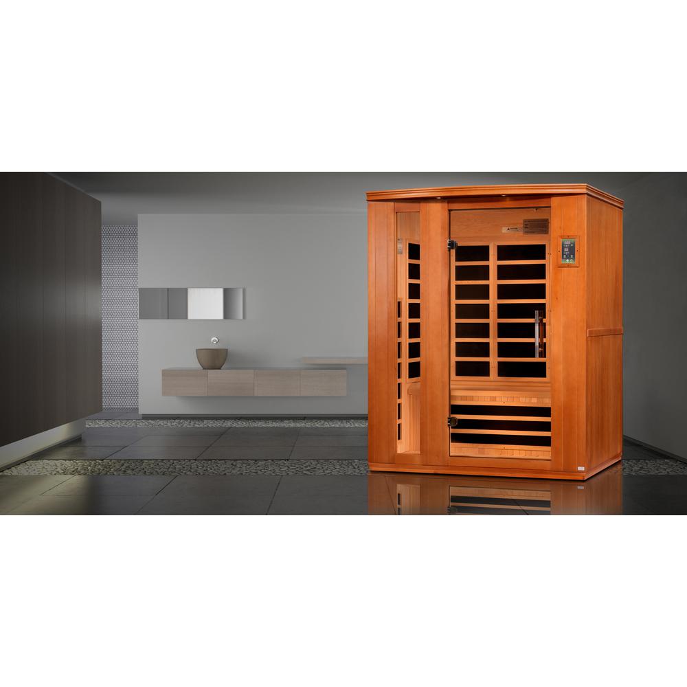 Lugano 3-person Ultra Low EMF (Under 3MG) FAR Infrared Sauna (Canadian Hemlock). Picture 8