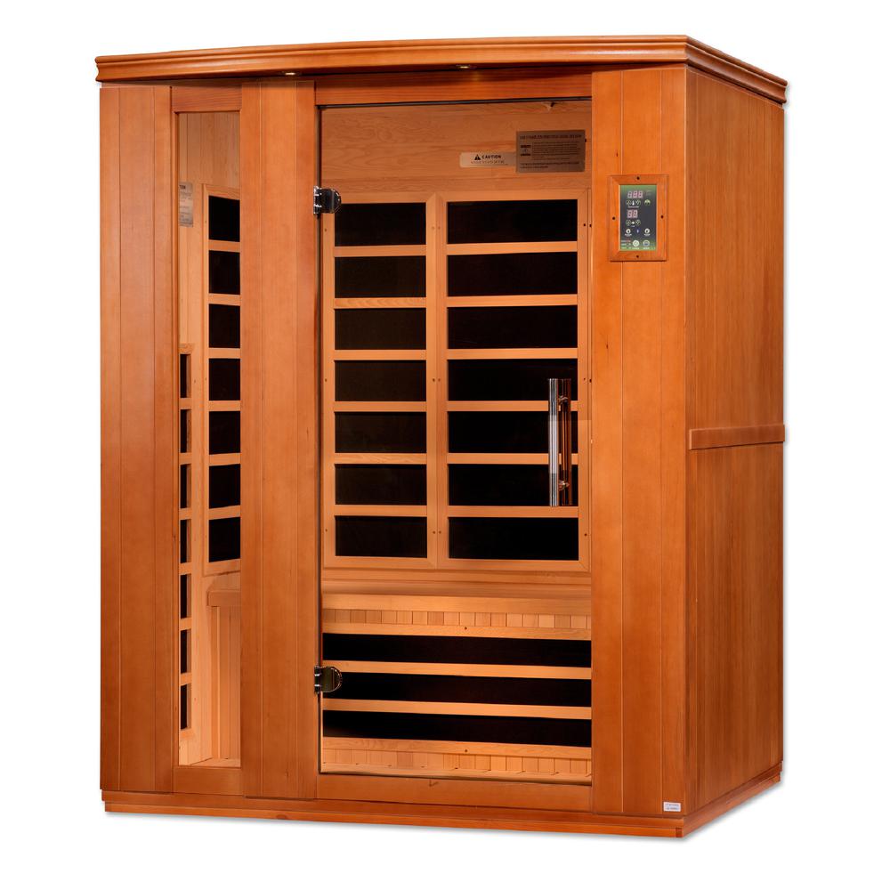 Lugano 3-person Low EMF (Under 8MG) FAR Infrared Sauna (Canadian Hemlock). Picture 3