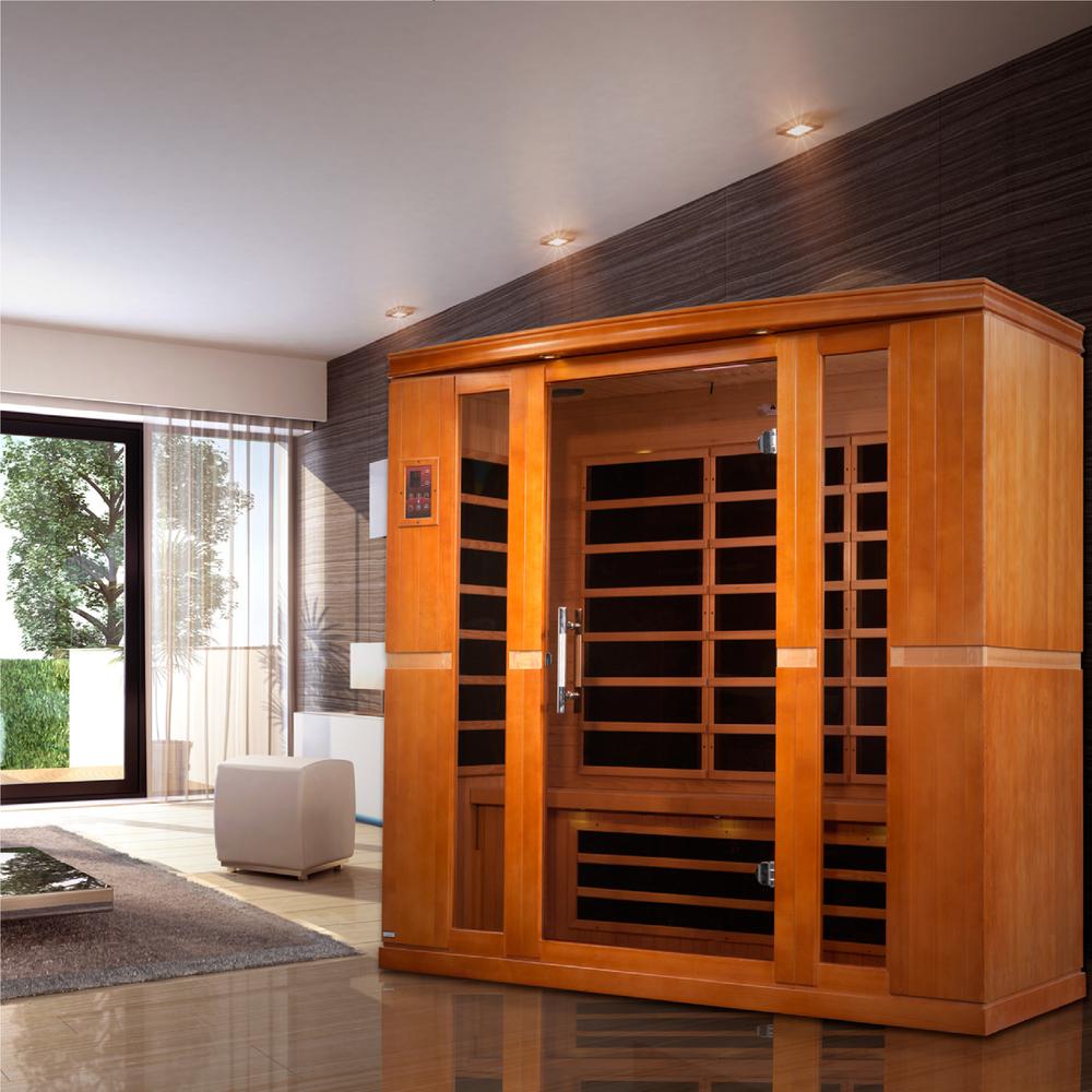 Bergamo 4-person Low EMF (Under 8MG) FAR Infrared Sauna (Canadian Hemlock). Picture 7