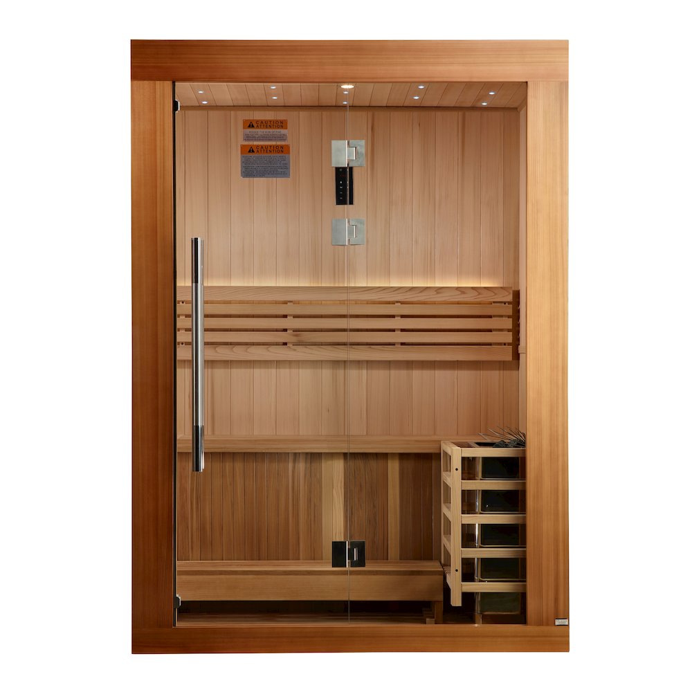 Sundsvall Edition 2 Person Traditional Sauna - Canadian Red Cedar Interior. Picture 1
