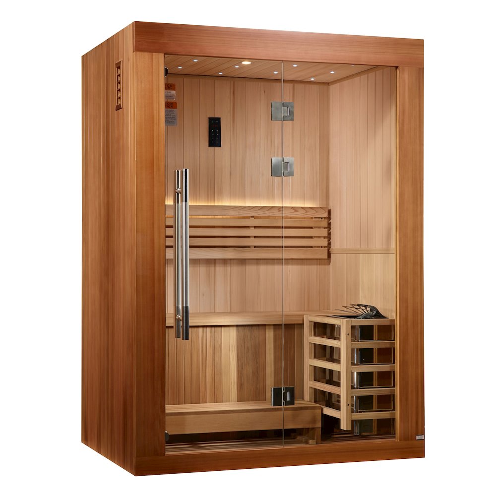 Sundsvall Edition 2 Person Traditional Sauna - Canadian Red Cedar Interior. Picture 3